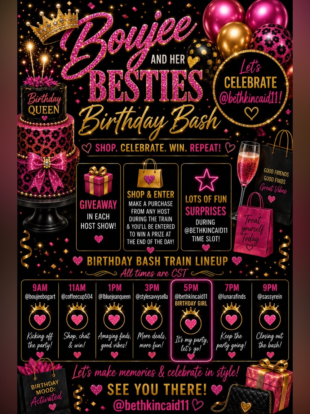 Boujee and Her Besties Live Train Flyer w/@bethkincaid11